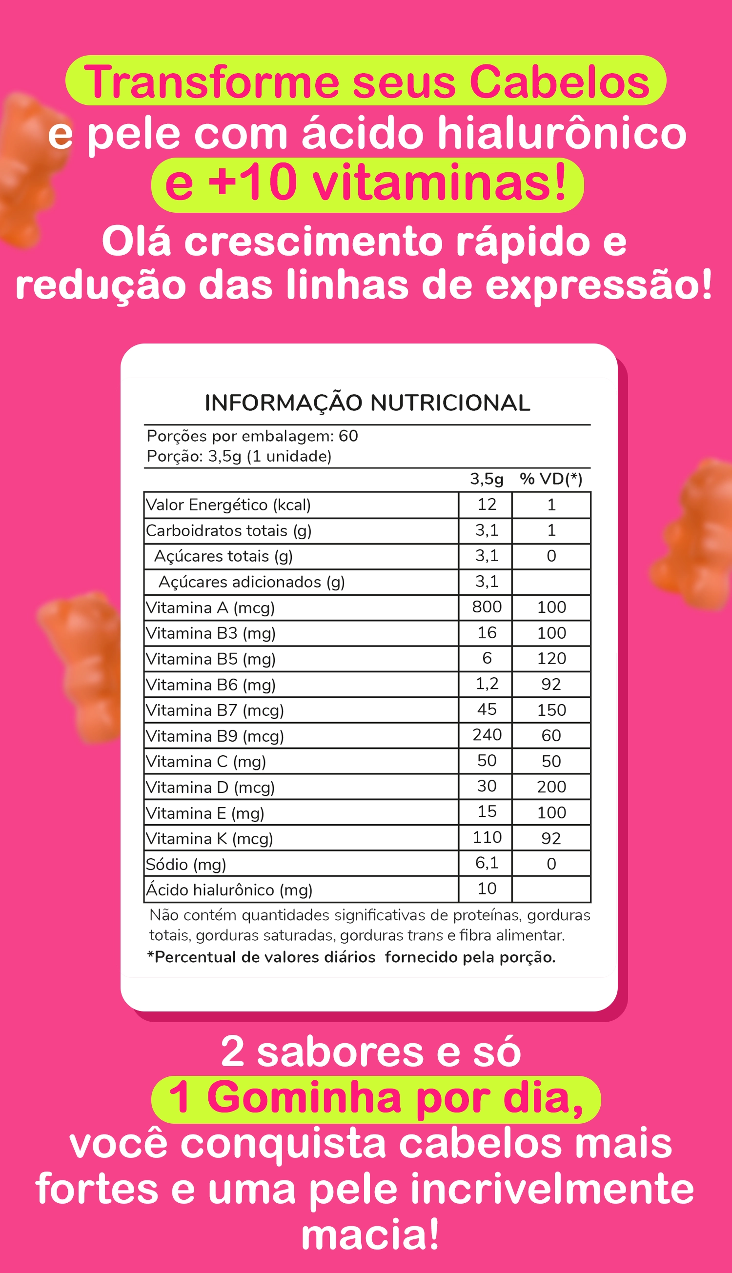 Tabela Nutricional Blow Beauty